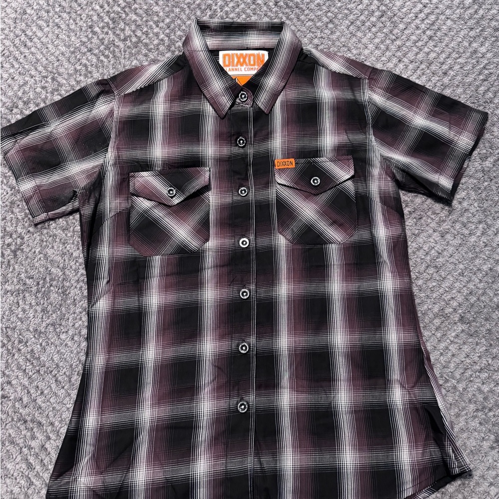DIXXON Black and White Plaid Flannel